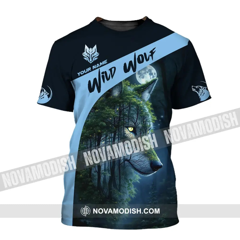 Unisex Shirt Custom Name Wolf Wild T-Shirt / S T-Shirt