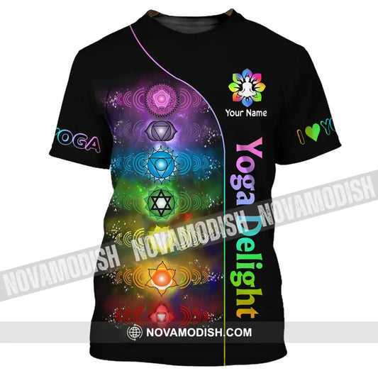 Unisex Shirt Custom Name Yoga Delight Love Hoodie Polo Long Sleeve T-Shirt / S T-Shirt