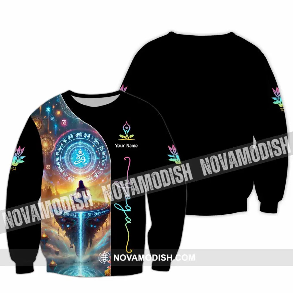 Unisex Shirt Custom Name Yoga Love Hoodie Polo Long Sleeve / S T-Shirt