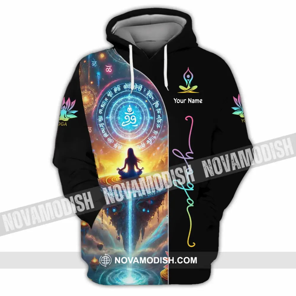 Unisex Shirt Custom Name Yoga Love Hoodie Polo Long Sleeve / S T-Shirt