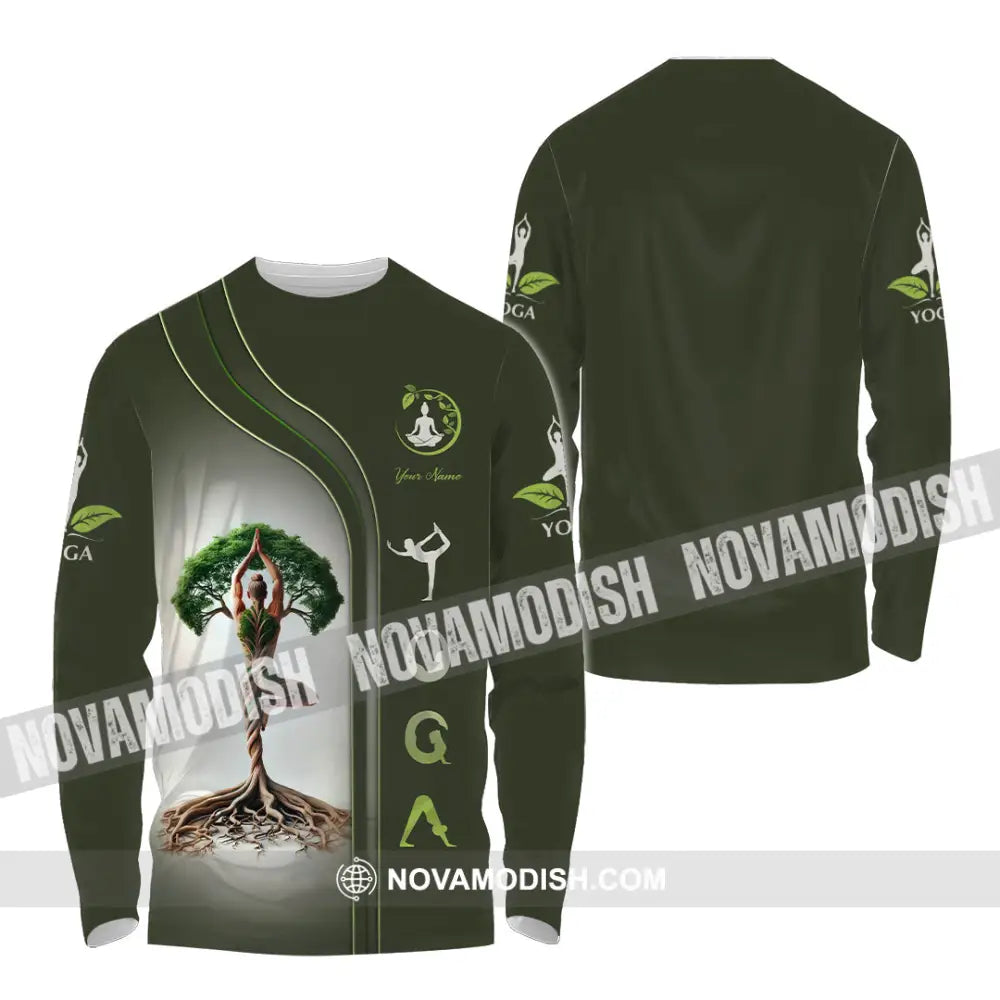 Unisex Shirt Custom Name Yoga Lover Gift Long Sleeve / S T-Shirt
