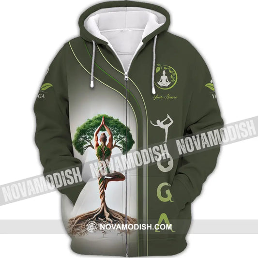 Unisex Shirt Custom Name Yoga Lover Gift Zipper Hoodie / S T-Shirt