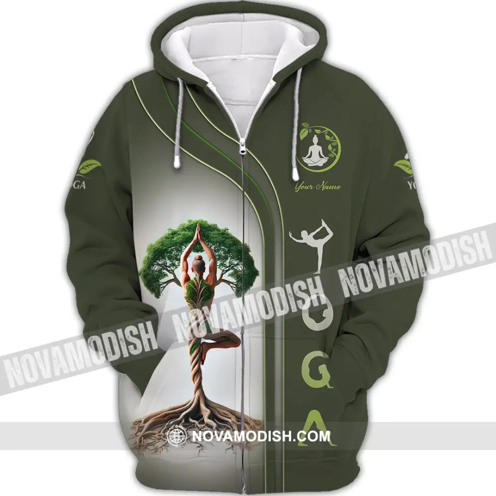 Unisex Shirt Custom Name Yoga Lover Gift Zipper Hoodie / S T-Shirt