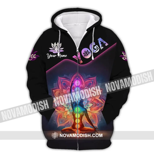 Unisex Shirt Custom Name Yoga Lover T-Shirt Gifts Zipper Hoodie / S T-Shirt