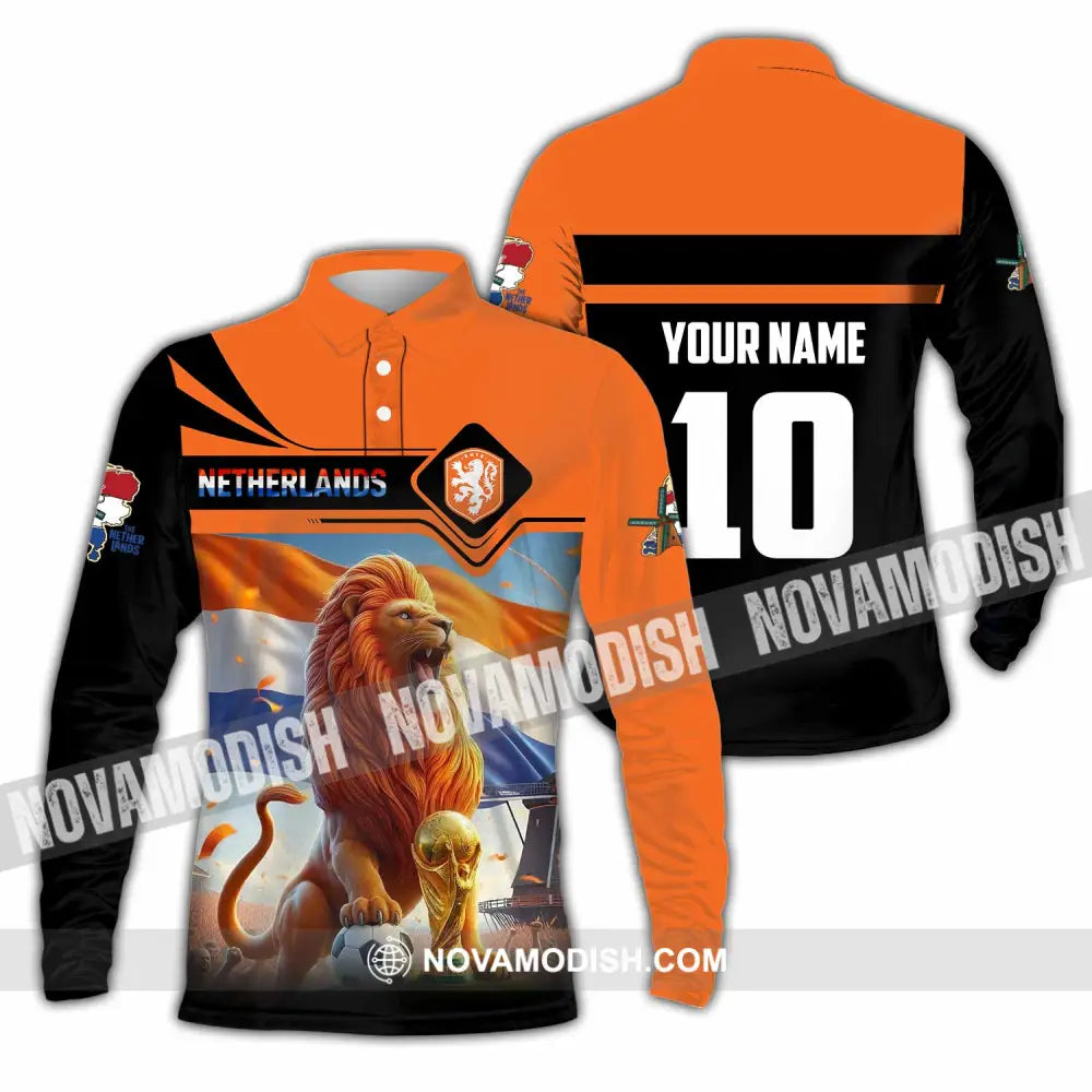 Unisex Shirt - Custom Netherlands World Cup 2026 3D Shirt Long Sleeve Polo / S T-shirt
