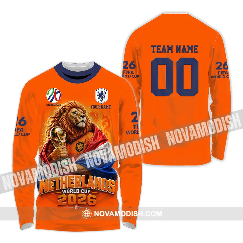 Unisex Shirt - Custom Netherlands World Cup 2026 3D Shirt - Long Sleeve Shirt / S - T-shirt