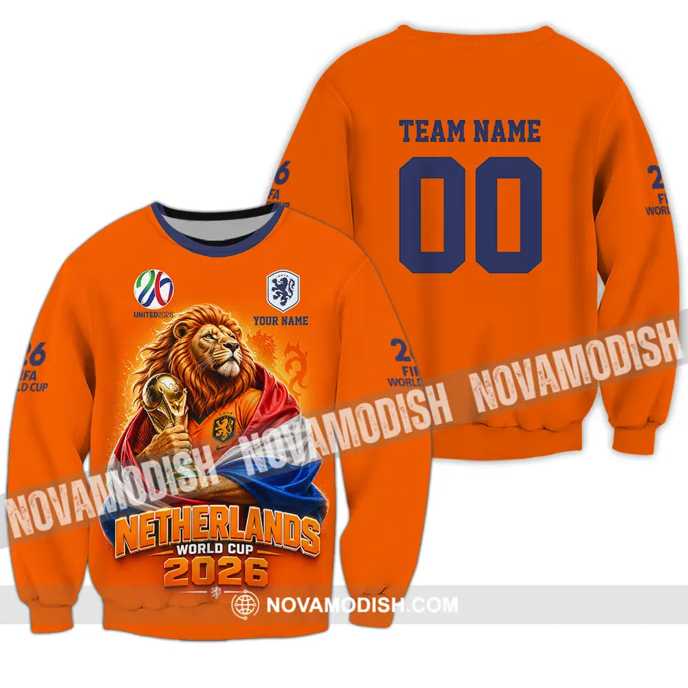 Unisex Shirt - Custom Netherlands World Cup 2026 3D Shirt - Long Sleeve / S - T-shirt