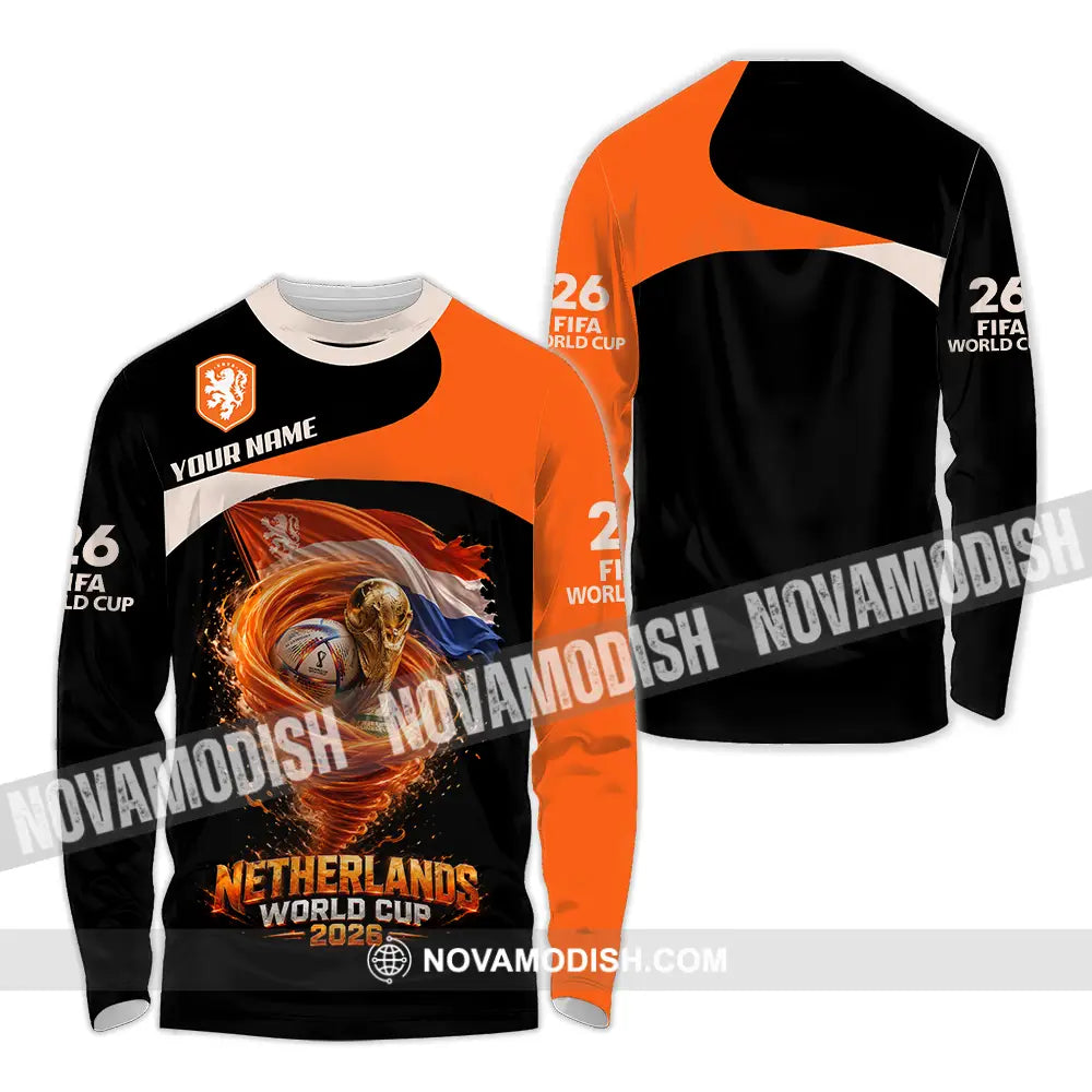 Unisex Shirt - Custom Netherlands World Cup 2026 3D Shirt - Long Sleeve Shirt / S - T-shirt