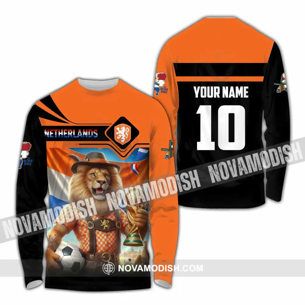 Unisex Shirt - Custom Netherlands World Cup 2026 3D Shirt Long Sleeve Shirt / S T-shirt