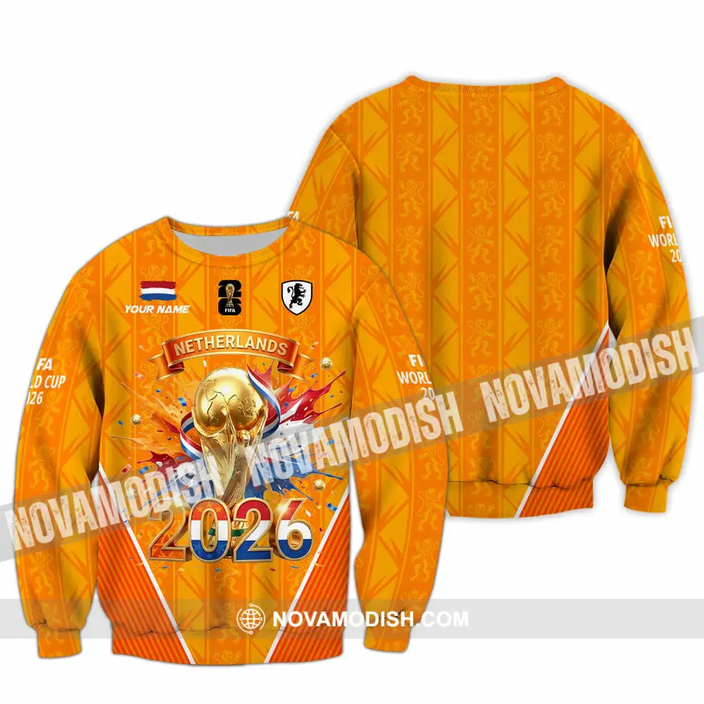 Unisex Shirt - Custom Netherlands World Cup 2026 3D Shirt Long Sleeve / S T-shirt