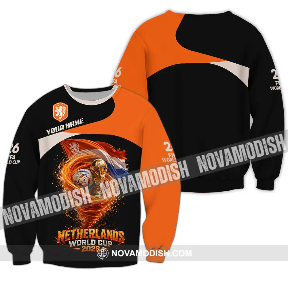 Unisex Shirt - Custom Netherlands World Cup 2026 3D Shirt - Long Sleeve / S - T-shirt