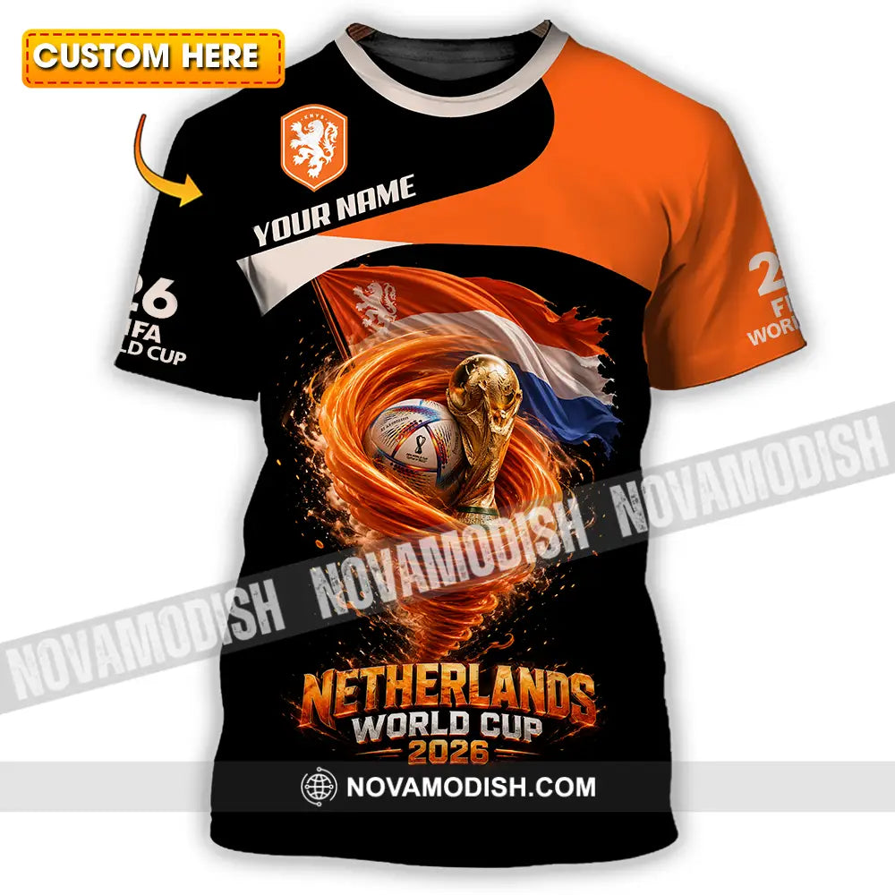 Unisex Shirt - Custom Netherlands World Cup 2026 3D Shirt - T-shirt