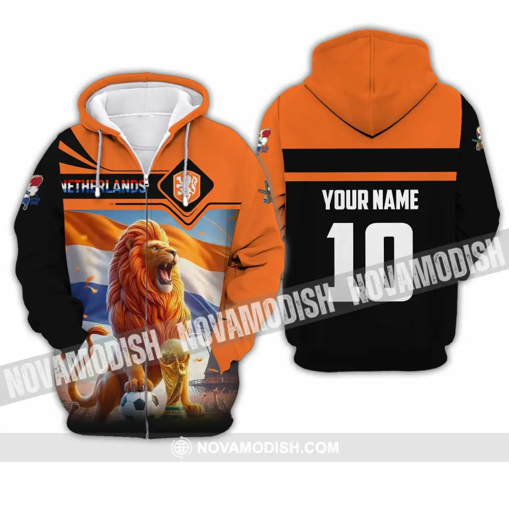 Unisex Shirt - Custom Netherlands World Cup 2026 3D Shirt Zipper Hoodie / S T-shirt