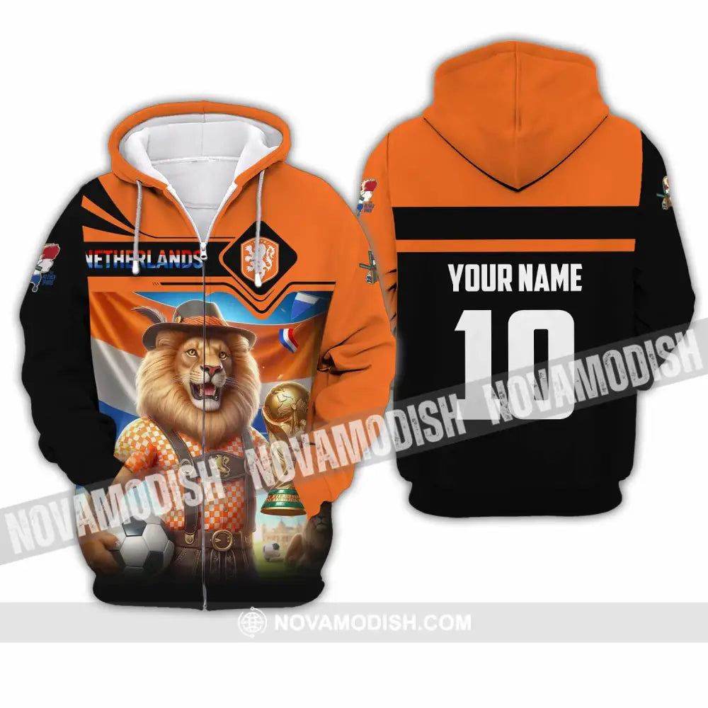 Unisex Shirt - Custom Netherlands World Cup 2026 3D Shirt Zipper Hoodie / S T-shirt