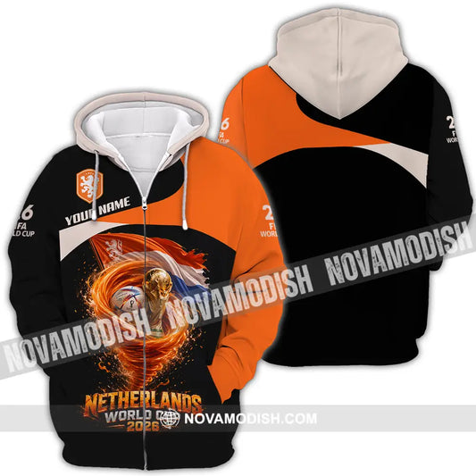 Unisex Shirt - Custom Netherlands World Cup 2026 3D Shirt - Zipper Hoodie / S - T-shirt