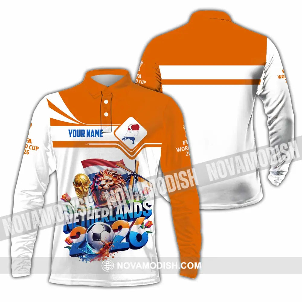 Unisex Shirt - Custom Netherlands World Cup 2026 Shirt - Long Sleeve Polo / S - T-shirt