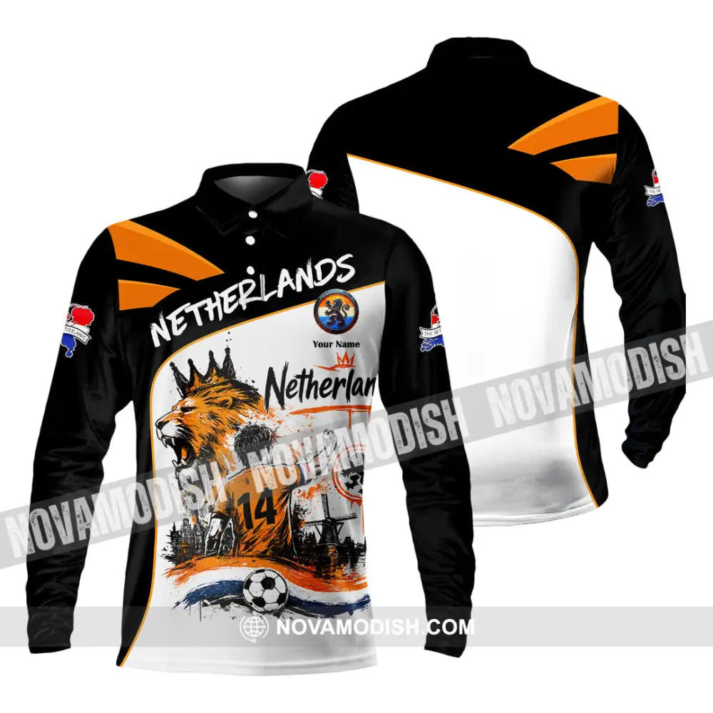 Unisex Shirt - Custom Netherlands World Cup 2026 Shirt - Long Sleeve Polo / S - T-shirt