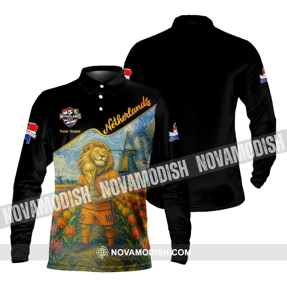 Unisex Shirt - Custom Netherlands World Cup 2026 Shirt - Long Sleeve Polo / S - T-shirt