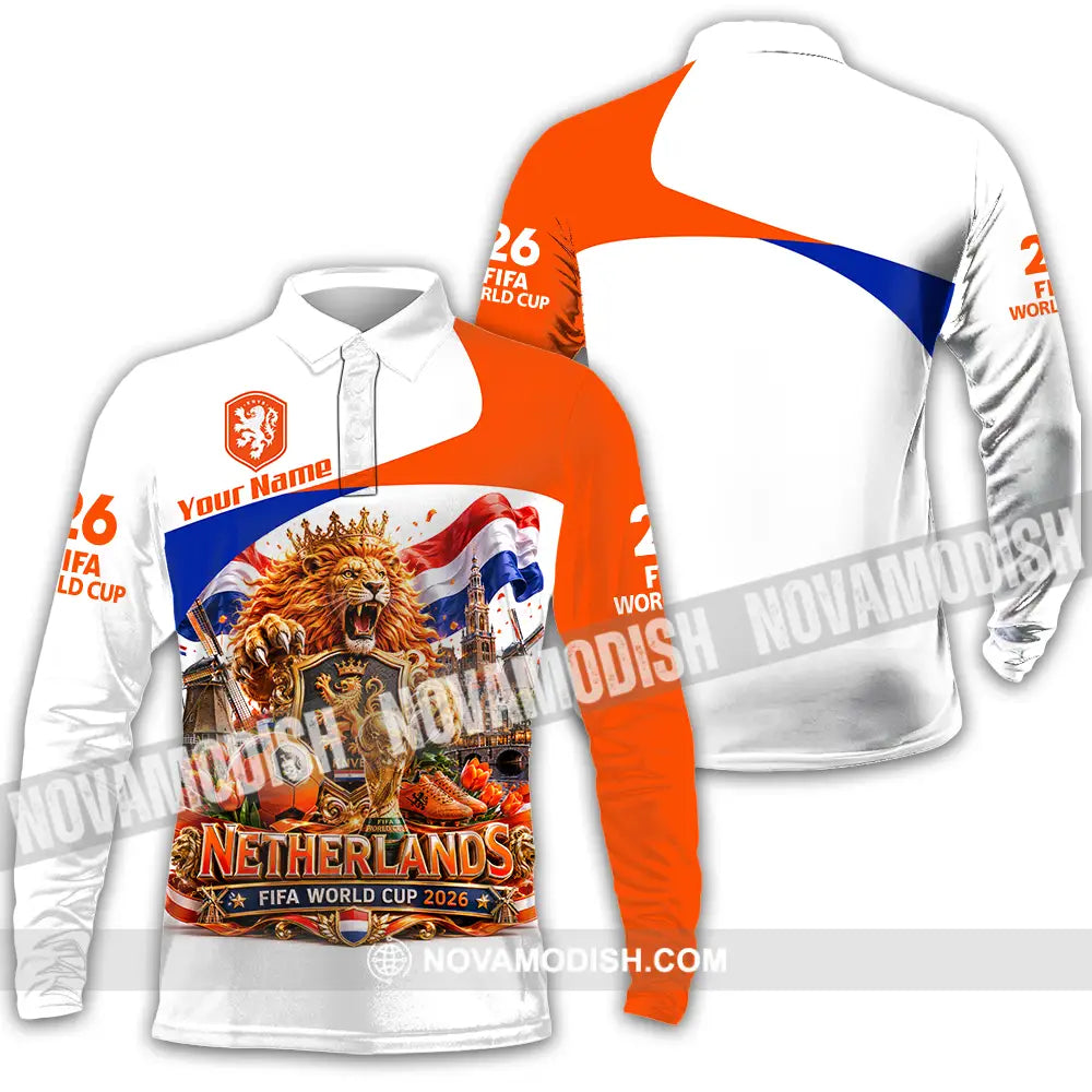 Unisex Shirt - Custom Netherlands World Cup 2026 Shirt - Long Sleeve Polo / S - T-shirt