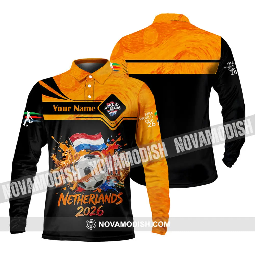 Unisex Shirt - Custom Netherlands World Cup 2026 Shirt - Long Sleeve Polo / S - T-shirt