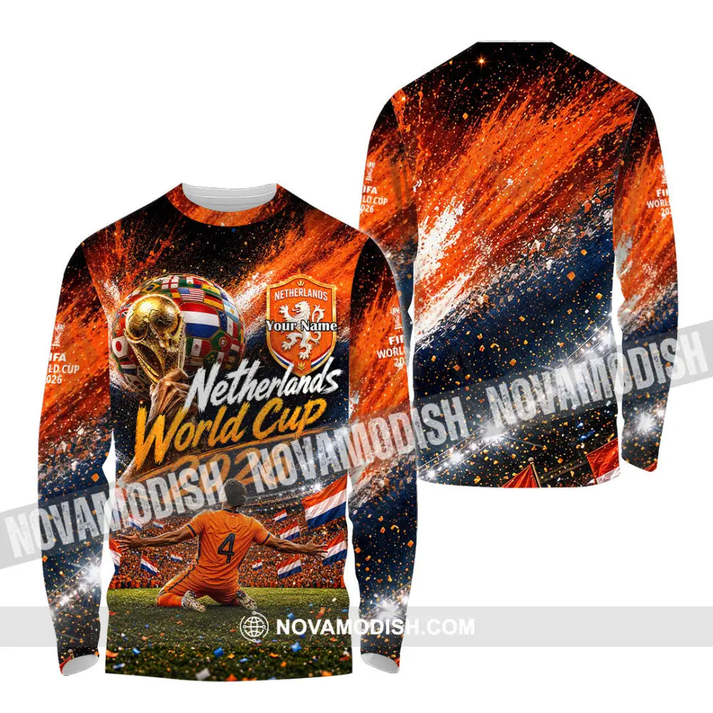 Unisex Shirt - Custom Netherlands World Cup 2026 Shirt - Long Sleeve Shirt / S - T-shirt
