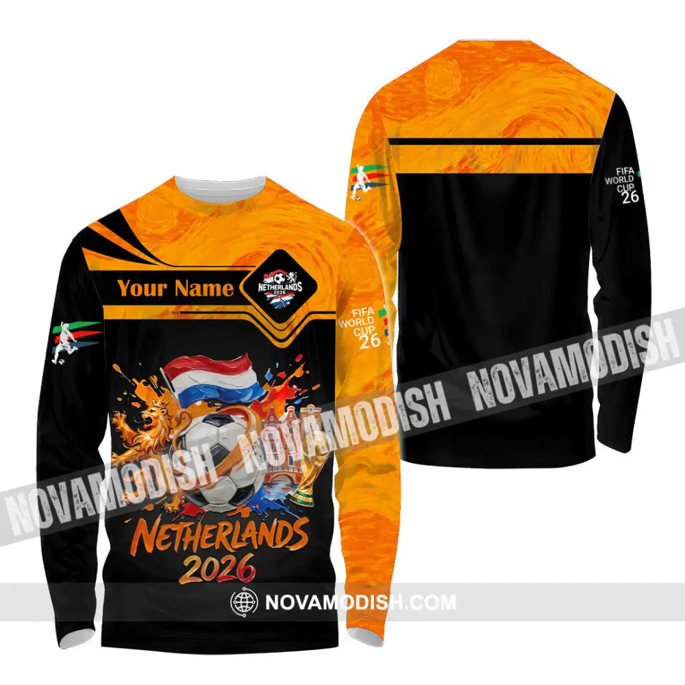 Unisex Shirt - Custom Netherlands World Cup 2026 Shirt - Long Sleeve Shirt / S - T-shirt