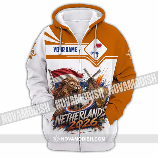 Unisex Shirt - Custom Netherlands World Cup 2026 Shirt - Zipper Hoodie / S - T-shirt