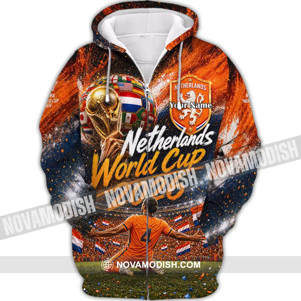 Unisex Shirt - Custom Netherlands World Cup 2026 Shirt - Zipper Hoodie / S - T-shirt