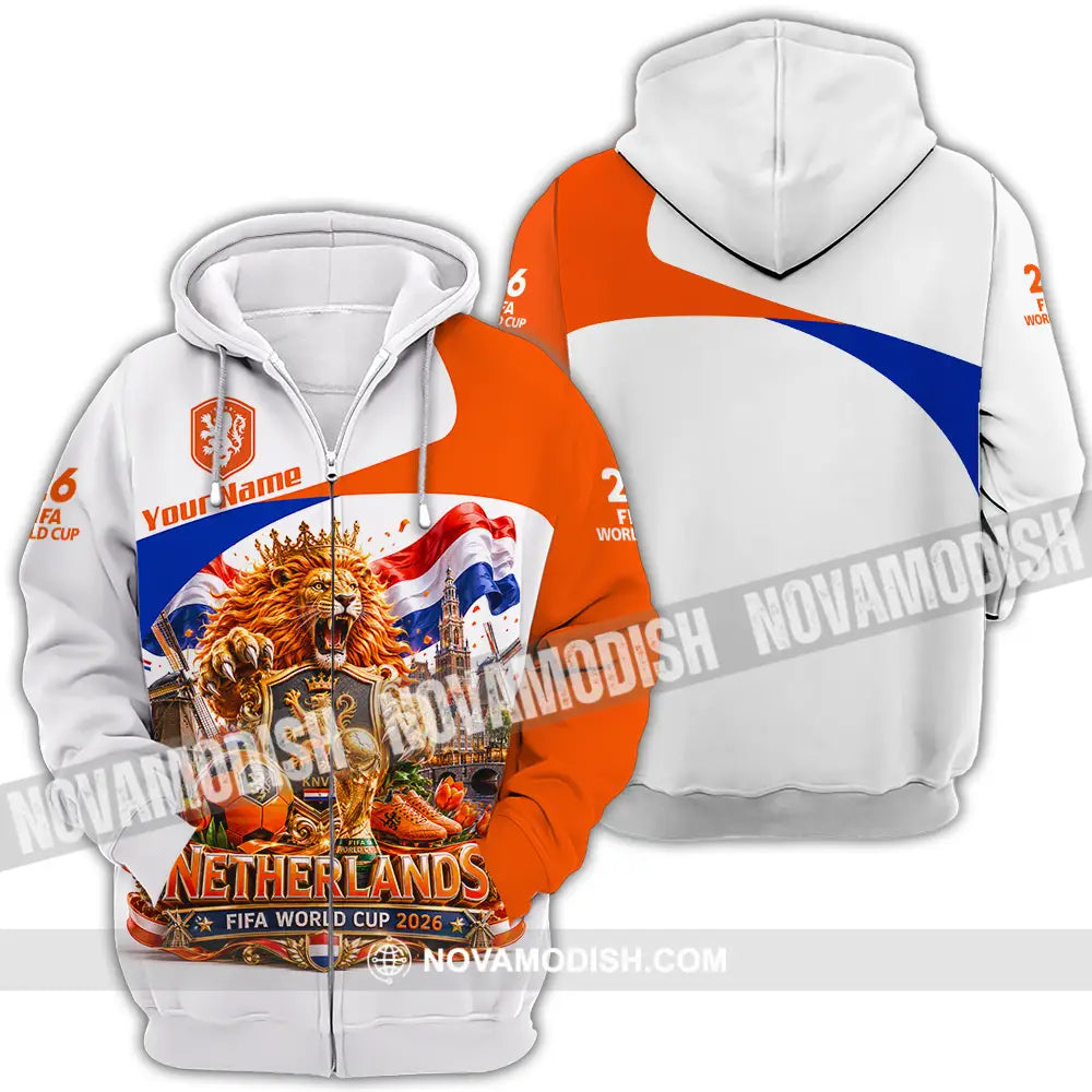 Unisex Shirt - Custom Netherlands World Cup 2026 Shirt - Zipper Hoodie / S - T-shirt