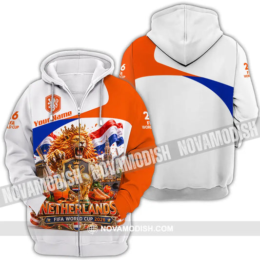 Unisex Shirt - Custom Netherlands World Cup 2026 Shirt - Zipper Hoodie / S - T-shirt