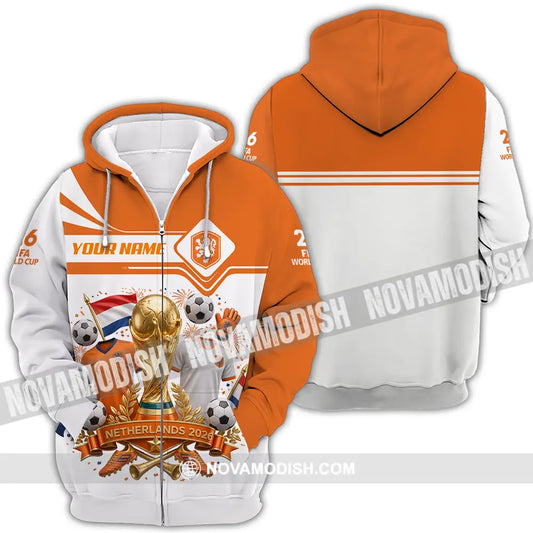 Unisex Shirt - Custom Netherlands World Cup 2026 Shirt - Zipper Hoodie / S - T-shirt