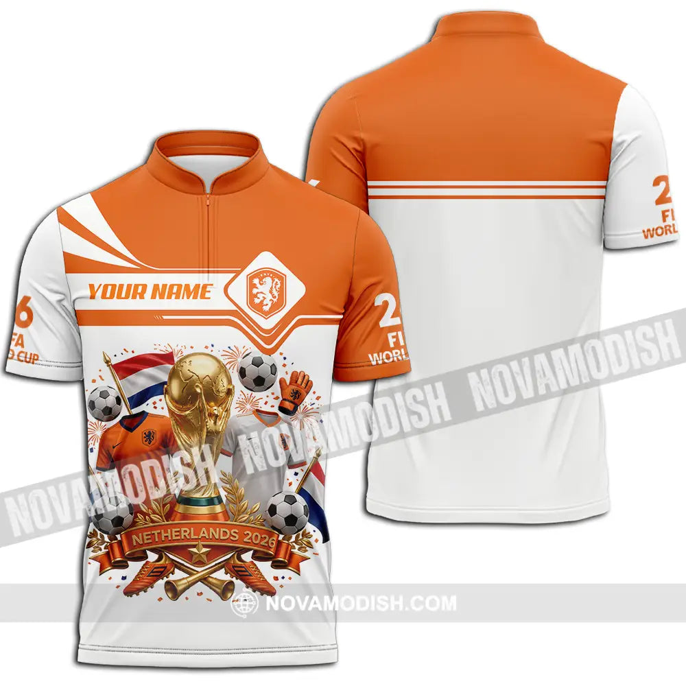 Unisex Shirt - Custom Netherlands World Cup 2026 Shirt - Zipper Polo Shirt / S - T-shirt