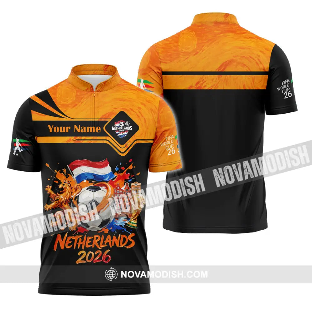 Unisex Shirt - Custom Netherlands World Cup 2026 Shirt - Zipper Polo Shirt / S - T-shirt