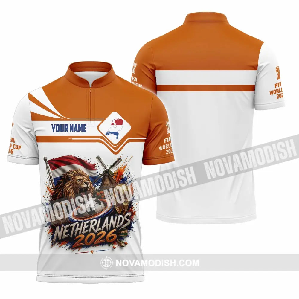 Unisex Shirt - Custom Netherlands World Cup 2026 Shirt - Zipper Polo Shirt / S - T-shirt