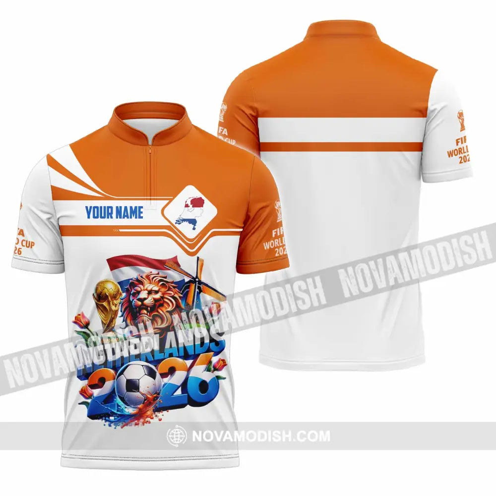 Unisex Shirt - Custom Netherlands World Cup 2026 Shirt - Zipper Polo Shirt / S - T-shirt