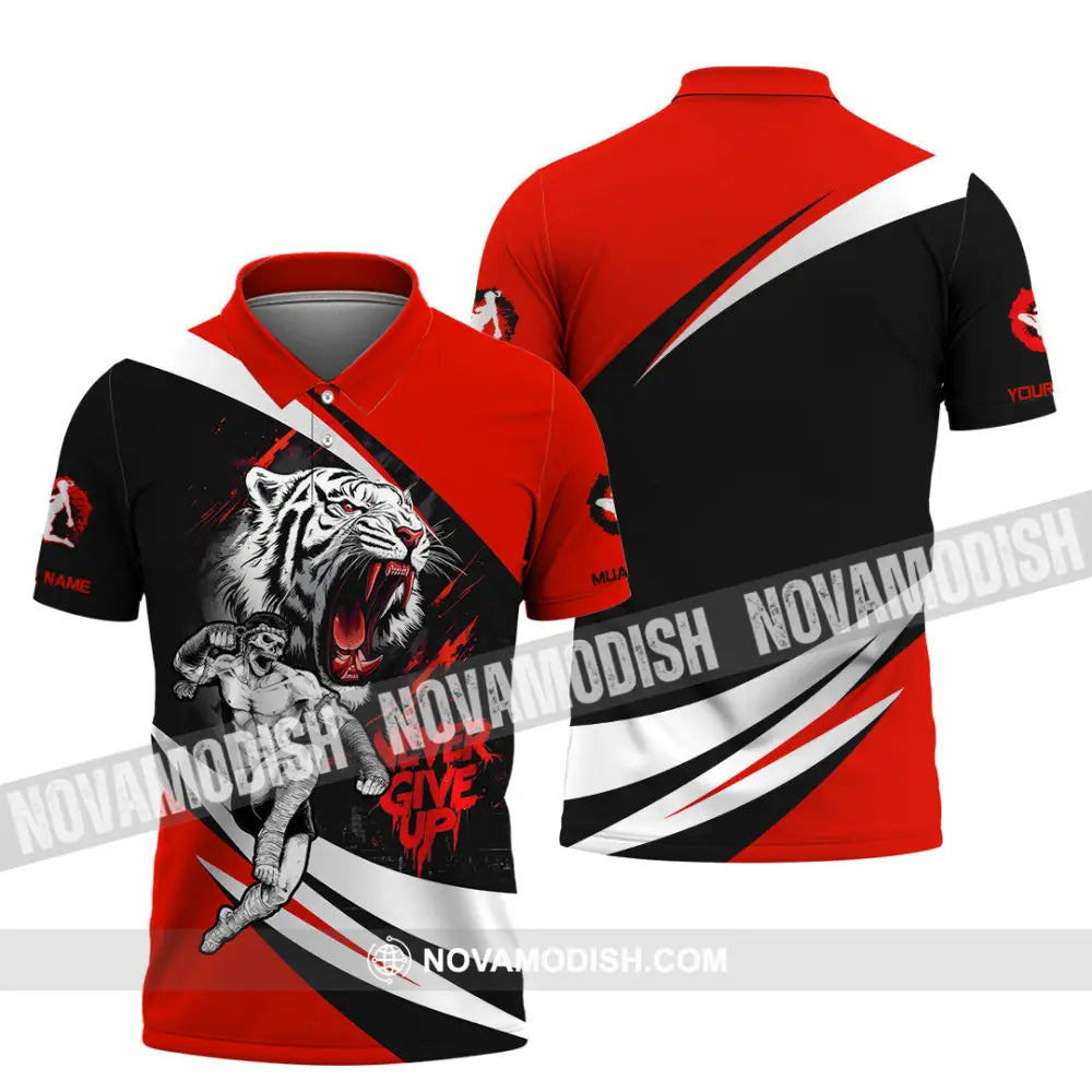 Unisex Shirt - Custom Never Give Up Muay Thai Shirt Polo Shirt / S T-shirt