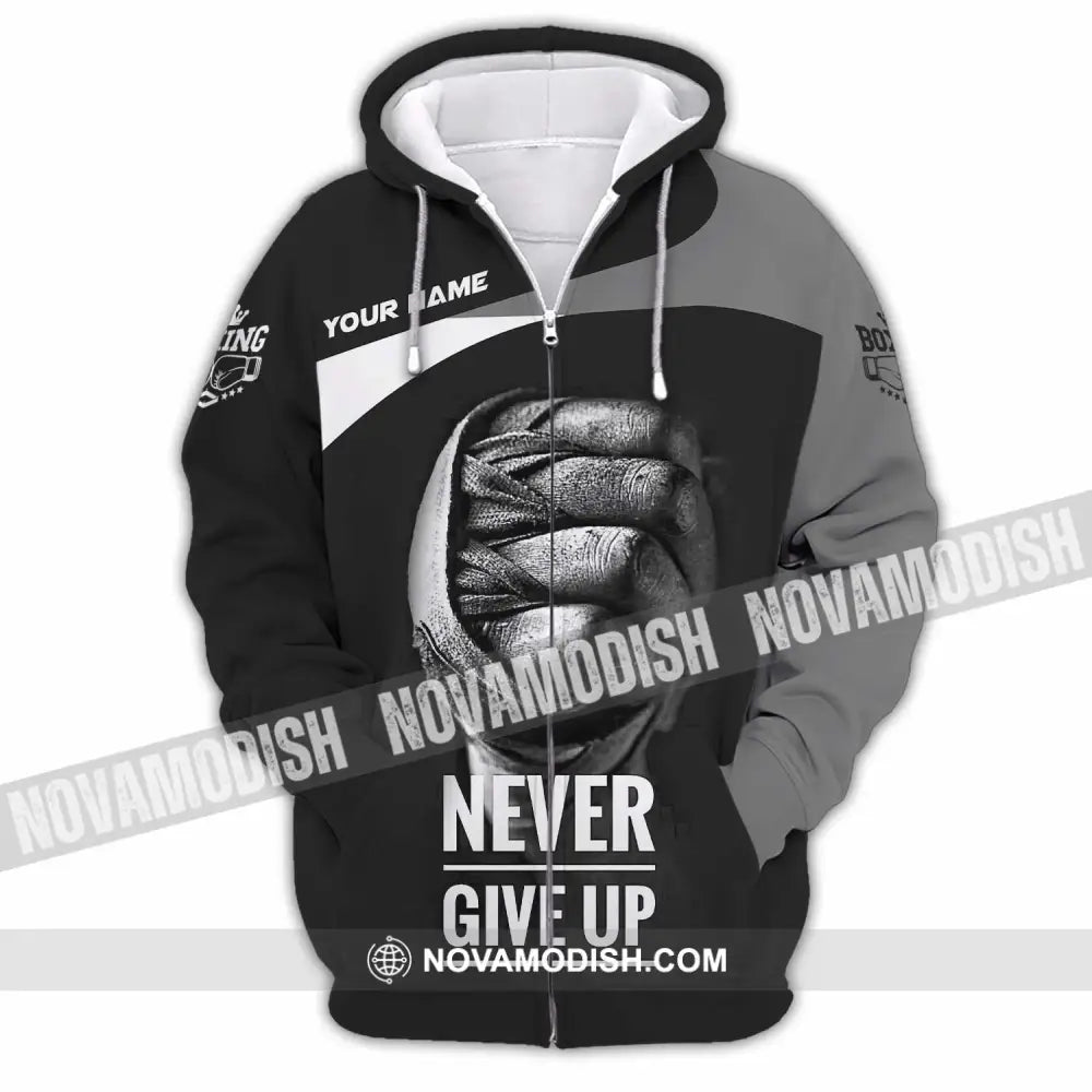 Unisex Shirt - Custom Never Give Up Shirt Zipper Hoodie / S T-shirt