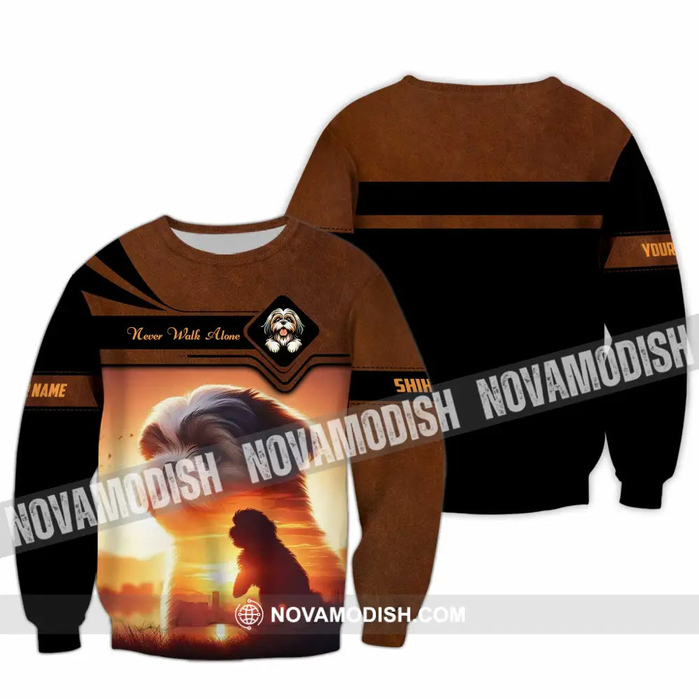 Unisex Shirt - Custom Never Walk Alone Shih Tzu Shirt Long Sleeve / S T-shirt