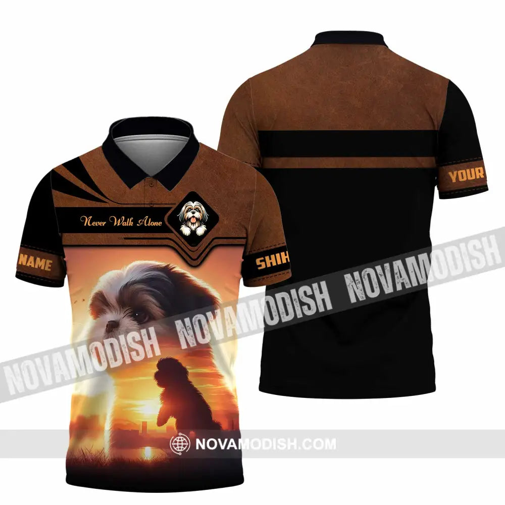 Unisex Shirt - Custom Never Walk Alone Shih Tzu Shirt Polo Shirt / S T-shirt