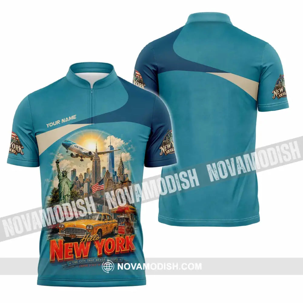 Unisex Shirt - Custom New York Shirt - Zipper Polo Shirt / S - T-shirt