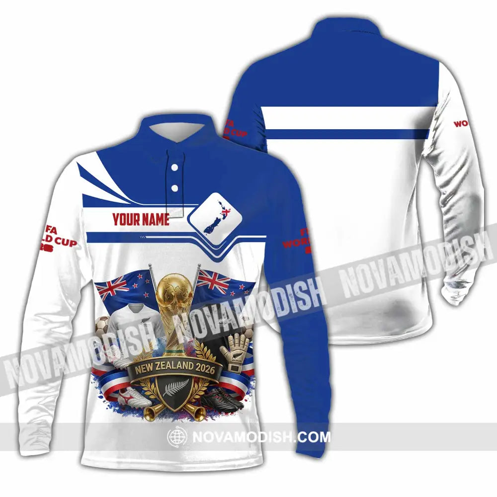 Unisex Shirt - Custom New Zealand World Cup 2026 Shirt - Long Sleeve Polo / S - T-shirt