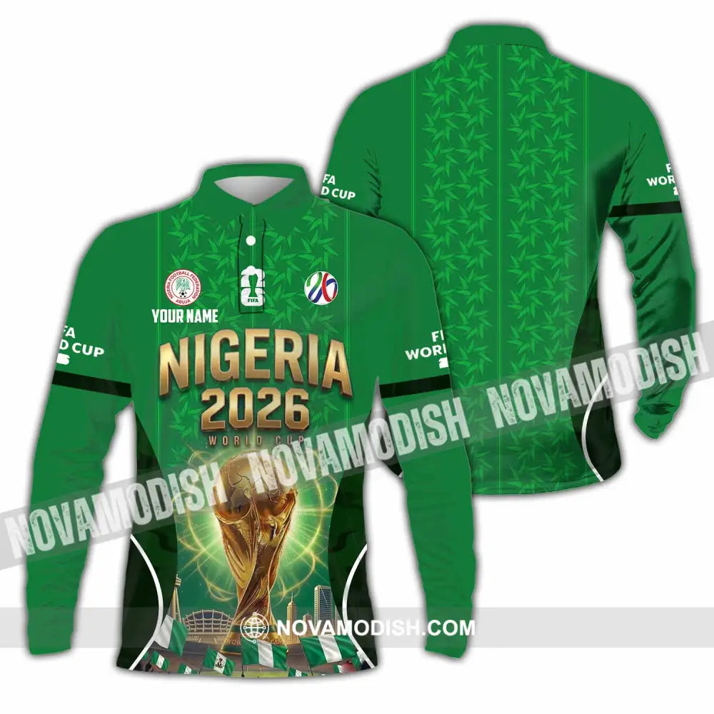 Unisex Shirt - Custom Nigeria World Cup 2026 Shirt - Long Sleeve Polo / S - T-shirt