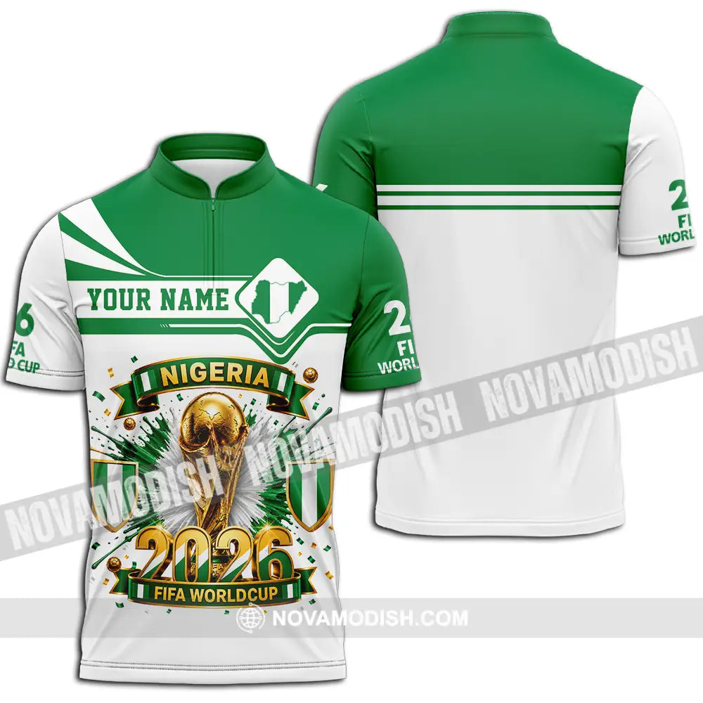 Unisex Shirt - Custom Nigeria World Cup 2026 Shirt - Zipper Polo Shirt / S - T-shirt