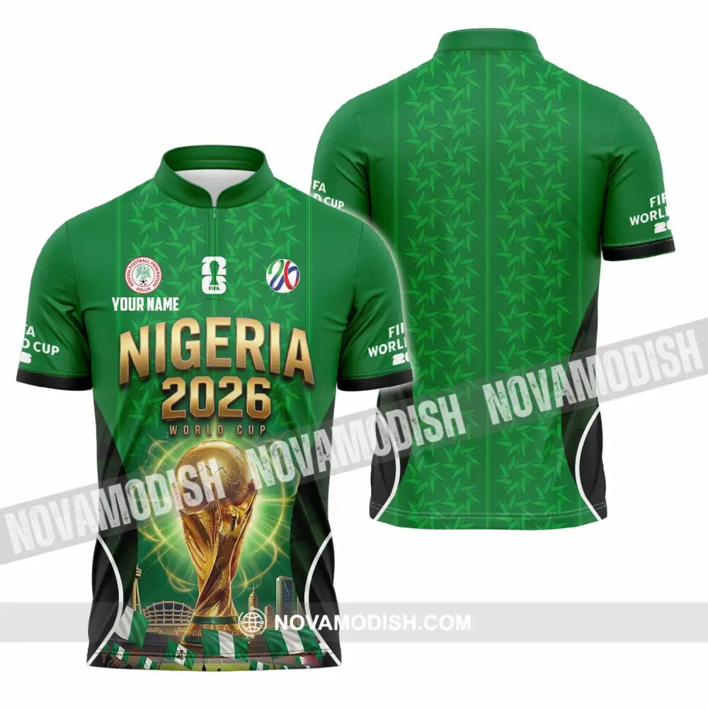 Unisex Shirt - Custom Nigeria World Cup 2026 Shirt - Zipper Polo Shirt / S - T-shirt