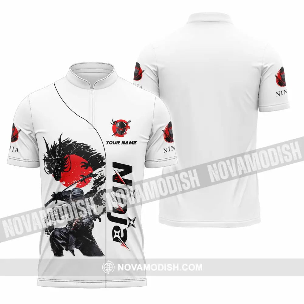 Unisex Shirt - Custom Ninja Design Shirt Zipper Polo Shirt / S T-shirt