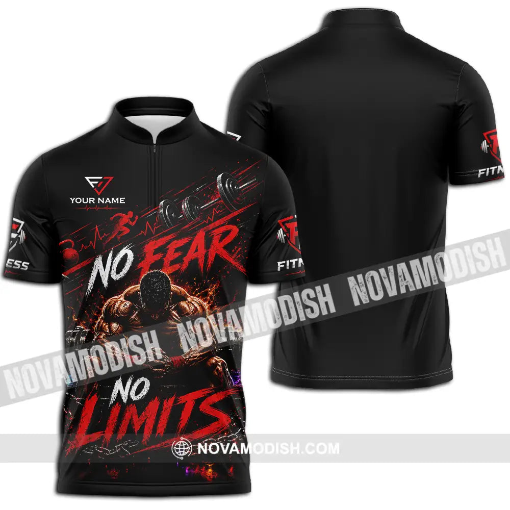 Unisex Shirt - Custom No Fear No Limits Shirt - Zipper Polo Shirt / S - T-shirt