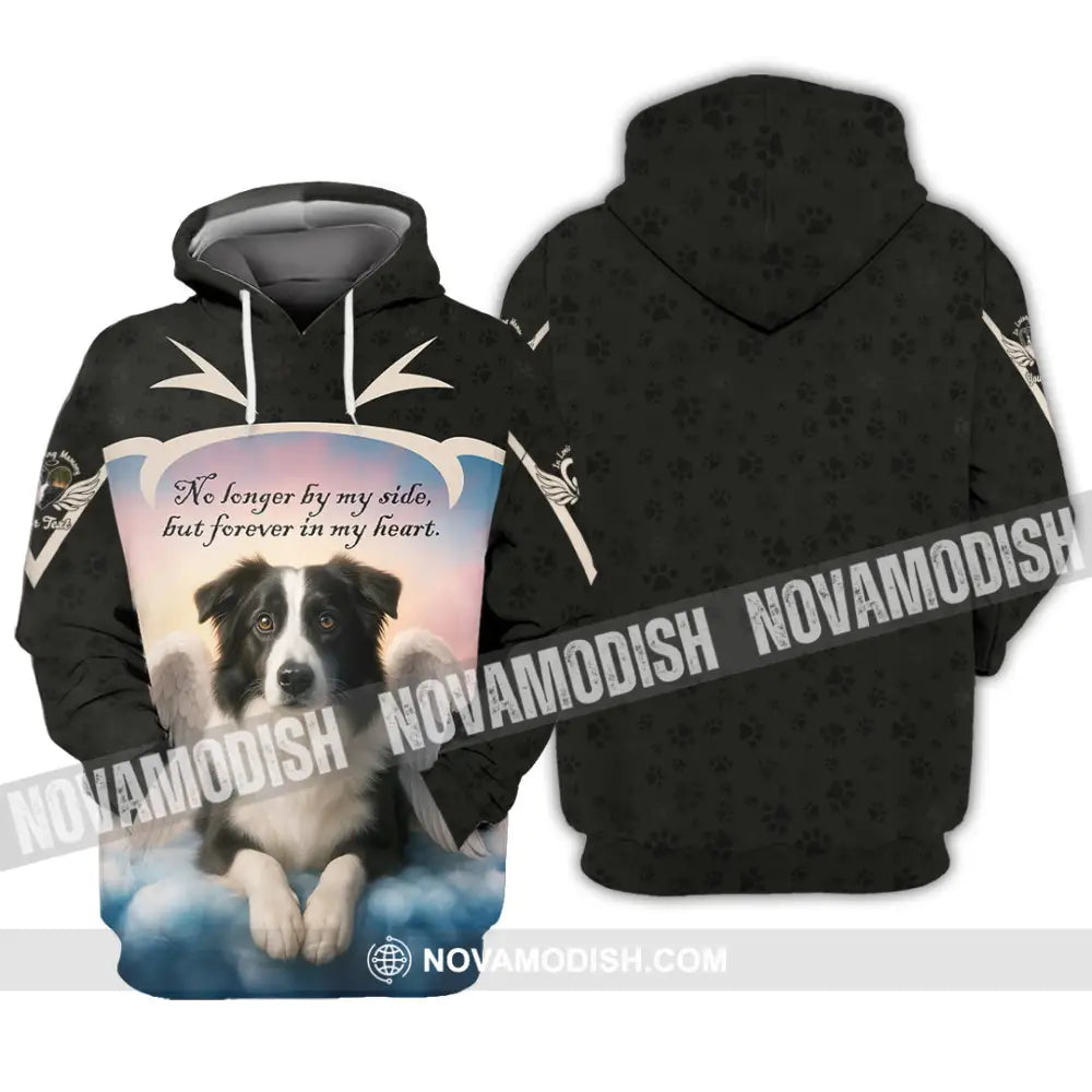 Unisex Shirt - Custom No Long By My Side But Forever In My Heart Border Collie Shirt Hoodie / S T-shirt
