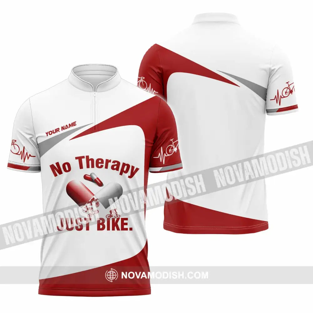 Unisex Shirt - Custom No Therapy Just Bike Shirt Zipper Polo Shirt / S T-shirt
