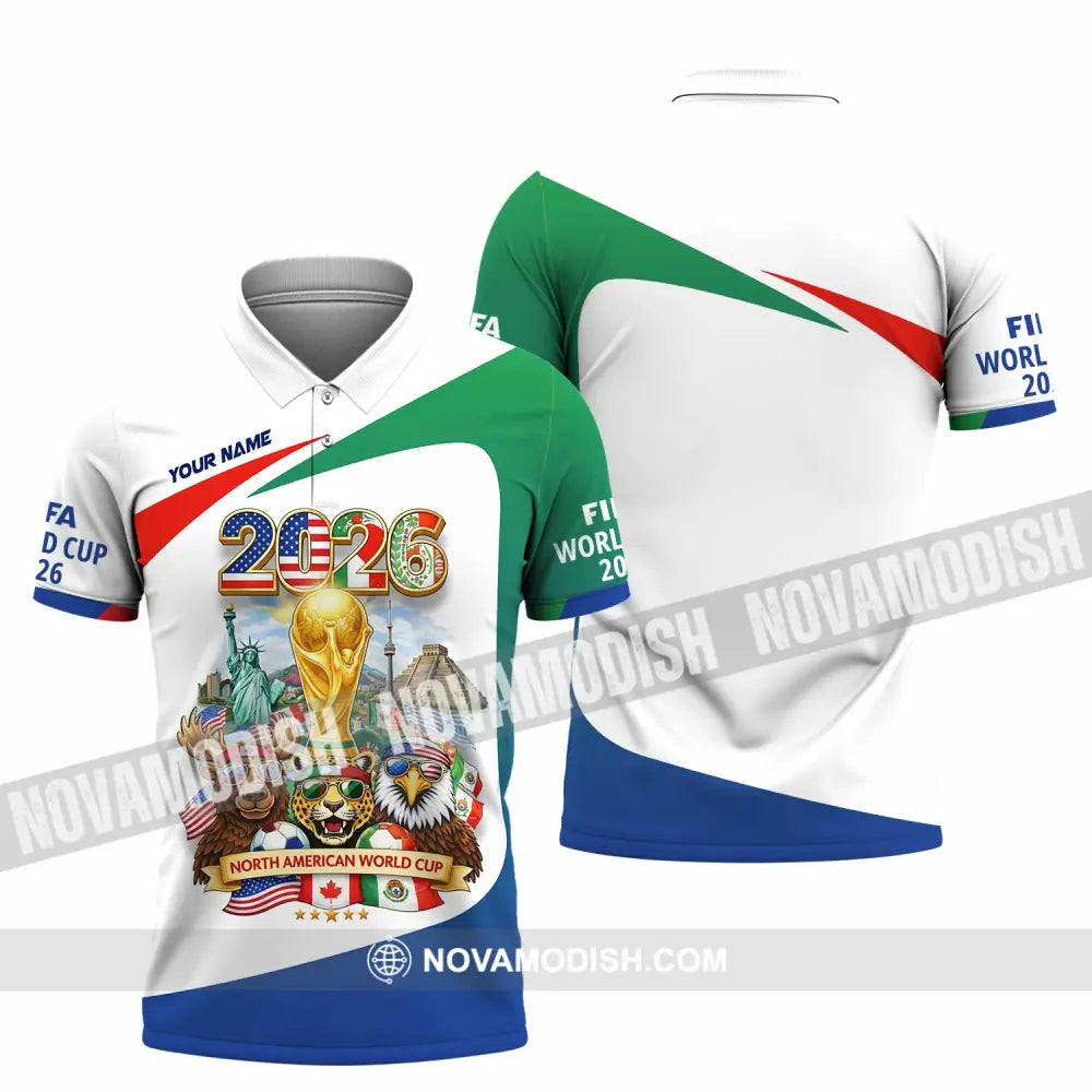 Unisex Shirt - Custom North American FIFA World Cup 2026 3D Shirt Polo Shirt / S T-shirt
