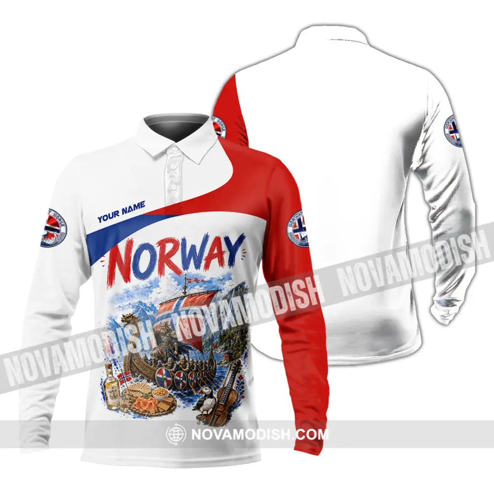 Unisex Shirt - Custom Norway Shirt - Long Sleeve Polo / S - T-shirt